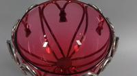 Edwardian cranberry glass silver plated sugar bowl/ bob bon dish swags (9 of 13) Edwardian cranberry glass silver plated sugar bowl/ bob bon dish swags (9 of 13)