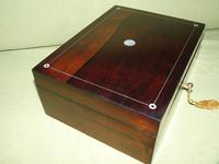 Unisex Inlaid Rosewood Jewellery Box + Tray. c1850 (12 of 13) Unisex Inlaid Rosewood Jewellery Box + Tray. c1850 (12 of 13)
