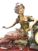 Wonderful French Figural Mantel Clock Lady Reclining 8 Day Mantle Clock with side Urns (3 of 12) Wonderful French Figural Mantel Clock Lady Reclining 8 Day Mantle Clock with side Urns (3 of 12)