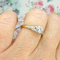 Art Deco 18ct Platinum Old Cut Diamond Solitaire Engagement Ring 0.35ct c.1920 (5 of 11) Art Deco 18ct Platinum Old Cut Diamond Solitaire Engagement Ring 0.35ct c.1920 (5 of 11)