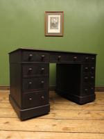 Antique Black Painted Pedestal Desk, 3 Parts, Gothic Shabby Chic (13 of 17) Antique Black Painted Pedestal Desk, 3 Parts, Gothic Shabby Chic (13 of 17)