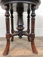Antique Victorian Walnut Piano Stool with Adjustable Height (10 of 11) Antique Victorian Walnut Piano Stool with Adjustable Height (10 of 11)
