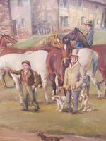 Oil on Board 'a hunting we do go' Artist R M Crompton 1930s (9 of 10) Oil on Board 'a hunting we do go' Artist R M Crompton 1930s (9 of 10)