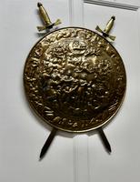 Large Decorative Wall Hanging Brass Shield with Cross Swords (3 of 7) Large Decorative Wall Hanging Brass Shield with Cross Swords (3 of 7)
