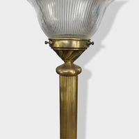 Pair of Brass Column Holophane Uplighter Lamps (3 of 7) Pair of Brass Column Holophane Uplighter Lamps (3 of 7)