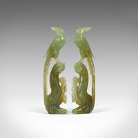 Pair of, Antique Carved Figures, Oriental, Jade, Bird of Paradise, Victorian (7 of 12) Pair of, Antique Carved Figures, Oriental, Jade, Bird of Paradise, Victorian (7 of 12)