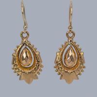 Victorian 9ct Gold Dangle Earrings Antique Articulated 1.5" Drop Earrings Circa 1890
