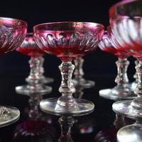 12 Cranberry Champagne Glasses in the style of Baccarat 1900-1920 (5 of 6) 12 Cranberry Champagne Glasses in the style of Baccarat 1900-1920 (5 of 6)
