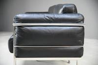 LC3 Style Black Leather & Chrome 3 Seater Sofa (10 of 22) LC3 Style Black Leather & Chrome 3 Seater Sofa (10 of 22)