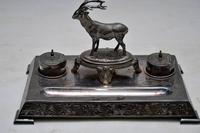 Antique Silver Plate Stag Inkwell Stand by James Deakin (6 of 8) Antique Silver Plate Stag Inkwell Stand by James Deakin (6 of 8)