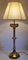 19th Century Gothic Brass Candlesticks Polished & Converted to Table Lamps (3 of 5) 19th Century Gothic Brass Candlesticks Polished & Converted to Table Lamps (3 of 5)