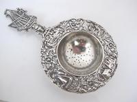 Dutch provincial silver tea strainer with sailing ship maker NL 1935 (3 of 8) Dutch provincial silver tea strainer with sailing ship maker NL 1935 (3 of 8)