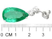 15.51ct Colombian Emerald and 1.12ct Diamond, Platinum Drop Earrings - Vintage Circa 1950 (6 of 9) 15.51ct Colombian Emerald and 1.12ct Diamond, Platinum Drop Earrings - Vintage Circa 1950 (6 of 9)