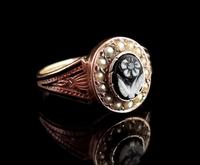Antique Victorian Mourning Ring, 15ct Gold, Black Enamel & Seed Pearl, Agate Forget me Not (10 of 13) Antique Victorian Mourning Ring, 15ct Gold, Black Enamel & Seed Pearl, Agate Forget me Not (10 of 13)