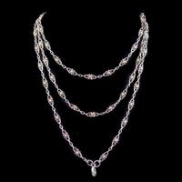 Antique Victorian French Guard Chain Necklace Silver Circa 1900 (2 of 7) Antique Victorian French Guard Chain Necklace Silver Circa 1900 (2 of 7)