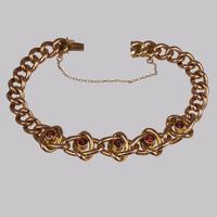 Victorian Garnet Knot & Curb Link 9ct Gold Bracelet with Antique Box c 1890 (5 of 11) Victorian Garnet Knot & Curb Link 9ct Gold Bracelet with Antique Box c 1890 (5 of 11)