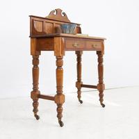 Attractive 2 Drawer Walnut Galleried Side Table c.1900