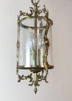 Vintage French Gilt Bronze Three Light Hall Lantern Pendant (8 of 12) Vintage French Gilt Bronze Three Light Hall Lantern Pendant (8 of 12)