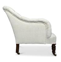 Victorian Armchair Upholstered in Antique French Hemp Linen (3 of 5) Victorian Armchair Upholstered in Antique French Hemp Linen (3 of 5)