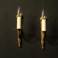 French Pair of Single Gilded Flame Antique Wall Lights (3 of 10) French Pair of Single Gilded Flame Antique Wall Lights (3 of 10)