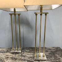 Pair of Chrome & Brass Rodded Table Lamps (3 of 9) Pair of Chrome & Brass Rodded Table Lamps (3 of 9)
