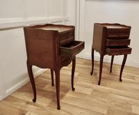 Pair of French 3 Drawer Cherry Wood Bedside Cabinets (3 of 5) Pair of French 3 Drawer Cherry Wood Bedside Cabinets (3 of 5)