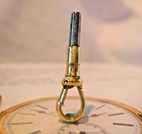 Pocket Watch Chain Dog Clip Key Size 8 Victorian 1890s Brass & Steel (1 of 7)
