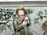 German or Austrian stove or fireplace faience tile with huntsmen & dogs c.1870 (7 of 13) German or Austrian stove or fireplace faience tile with huntsmen & dogs c.1870 (7 of 13)