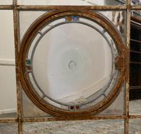 Large 19th Century Industrial Window Mirror with Central Leaded Bottle Glass Opening (5 of 8) Large 19th Century Industrial Window Mirror with Central Leaded Bottle Glass Opening (5 of 8)