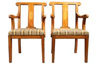 Pair of Satinwood Elbow Chairs c.1920