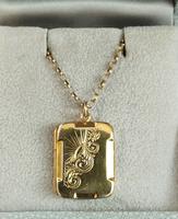 Art Deco 9ct Back & Front Gold Locket on Chain (3 of 10) Art Deco 9ct Back & Front Gold Locket on Chain (3 of 10)