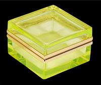 Pair of Exclusive Antique Uranium Glass Caskets (3 of 3) Pair of Exclusive Antique Uranium Glass Caskets (3 of 3)