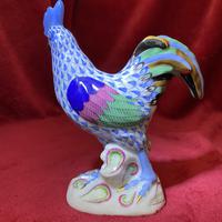 Herend Blue Fishnet Pattern Cockerel with 18k Gold Detail (3 of 6) Herend Blue Fishnet Pattern Cockerel with 18k Gold Detail (3 of 6)
