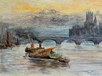 Superb Original 1921 View of Westminster, London Seascape Oil Painting (6 of 12) Superb Original 1921 View of Westminster, London Seascape Oil Painting (6 of 12)