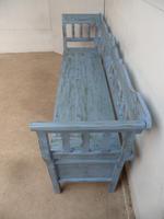 Lovely Sky Blue 3 Seater Antique Pine Kitchen / Hall Box Settle / Bench (5 of 10) Lovely Sky Blue 3 Seater Antique Pine Kitchen / Hall Box Settle / Bench (5 of 10)