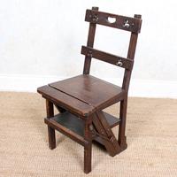 Oak Metamorphic Library Chair Ladder Steps Arts Crafts (4 of 12) Oak Metamorphic Library Chair Ladder Steps Arts Crafts (4 of 12)