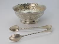 Victorian Silver Sugar Bowl & Tongs (3 of 8) Victorian Silver Sugar Bowl & Tongs (3 of 8)