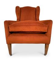 George III Velvet Upholstered Wingback Armchair (3 of 5) George III Velvet Upholstered Wingback Armchair (3 of 5)