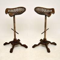 Pair of Antique Victorian Cast Iron Tractor Bar Stools (4 of 12) Pair of Antique Victorian Cast Iron Tractor Bar Stools (4 of 12)