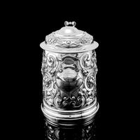 Antique Solid Sterling Silver Large Tankard with Royal Marines Officer Interest - Goldsmiths & Silversmiths Co 1900 (7 of 28) Antique Solid Sterling Silver Large Tankard with Royal Marines Officer Interest - Goldsmiths & Silversmiths Co 1900 (7 of 28)