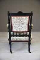 Ebonised Victorian Open Armchair (8 of 8) Ebonised Victorian Open Armchair (8 of 8)