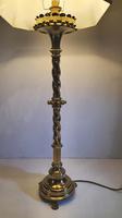 Pair of 19th Century Gothic Brass Candlesticks Converted to Table Lamps (4 of 4) Pair of 19th Century Gothic Brass Candlesticks Converted to Table Lamps (4 of 4)