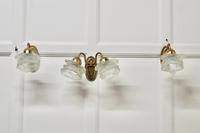 Brass Wall Light Set with Flower Shades, 1 Double and 2 Single Lights (5 of 14) Brass Wall Light Set with Flower Shades, 1 Double and 2 Single Lights (5 of 14)