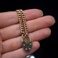 Vintage Heart Padlock Fancy Curb 9ct 9K Gold Bracelet 6" (9 of 11) Vintage Heart Padlock Fancy Curb 9ct 9K Gold Bracelet 6" (9 of 11)