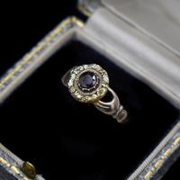 Antique Fede Claddagh Double Hand Garnet Gold Ring (3 of 8) Antique Fede Claddagh Double Hand Garnet Gold Ring (3 of 8)