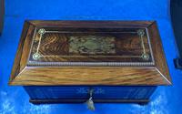 Regency Rosewood Brass Foliate Inlaid Tea Caddy (11 of 15) Regency Rosewood Brass Foliate Inlaid Tea Caddy (11 of 15)