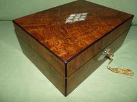QUALITY Inlaid Figured Walnut Jewellery Box + Tray c.1870 (3 of 14) QUALITY Inlaid Figured Walnut Jewellery Box + Tray c.1870 (3 of 14)