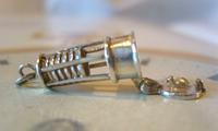Vintage Silver Pocket Watch Chain Fob 1960s Miners Lamp With Canary Inside (2 of 8) Vintage Silver Pocket Watch Chain Fob 1960s Miners Lamp With Canary Inside (2 of 8)