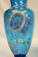 Pair of Antique Pale Blue Glass Decorated Vases (5 of 8) Pair of Antique Pale Blue Glass Decorated Vases (5 of 8)