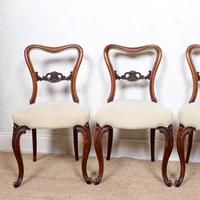 4 Walnut Balloon Dining Chairs 19th Century (12 of 12) 4 Walnut Balloon Dining Chairs 19th Century (12 of 12)